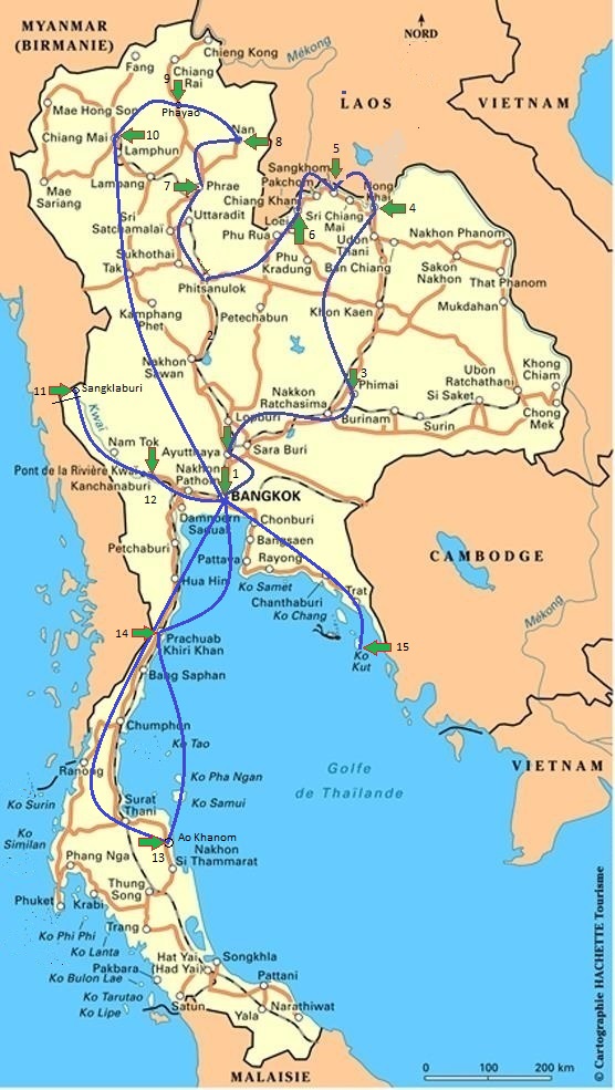 Carte thailande itineraire 3